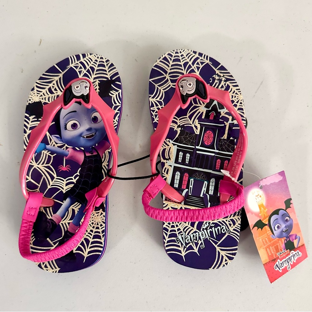 Disney Junior Vampirina Beach Toddler Strap Flip Flop Sandal size 5/6, 7/8, 9/10